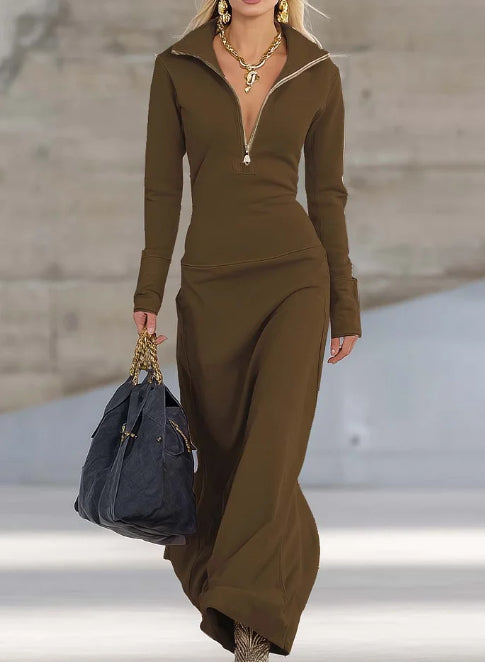 Женское облегающее длинное платье, повседневное платье с длинными рукавами