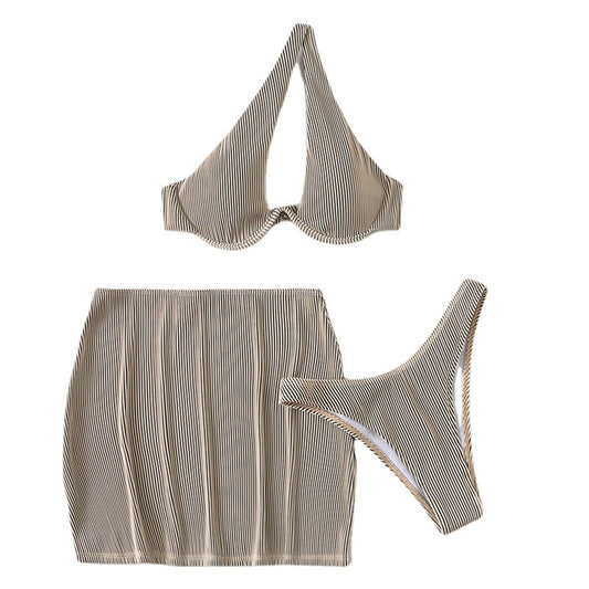 Женский элегантный купальник-бикини из трех частей