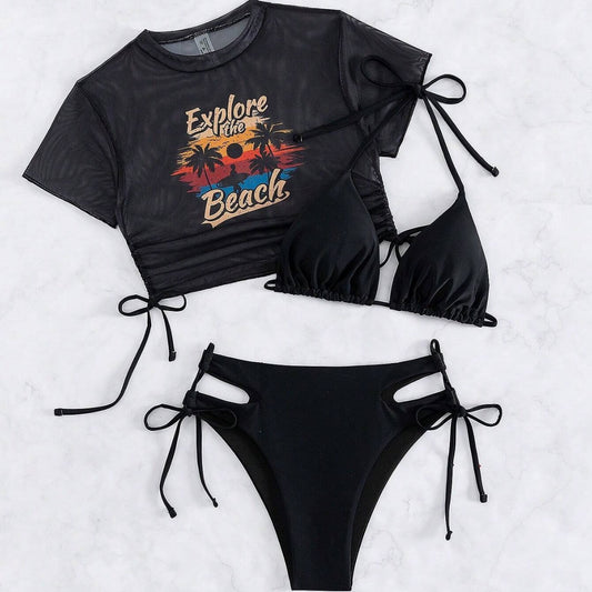 Бикини-купальник из трех частей для женщин