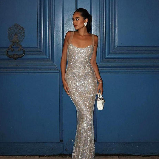 Блестящее платье-камизоль для женщин