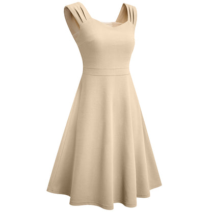 Женское облегающее платье, элегантное платье для дам, короткое платье А-силуэта с пышной юбкой.