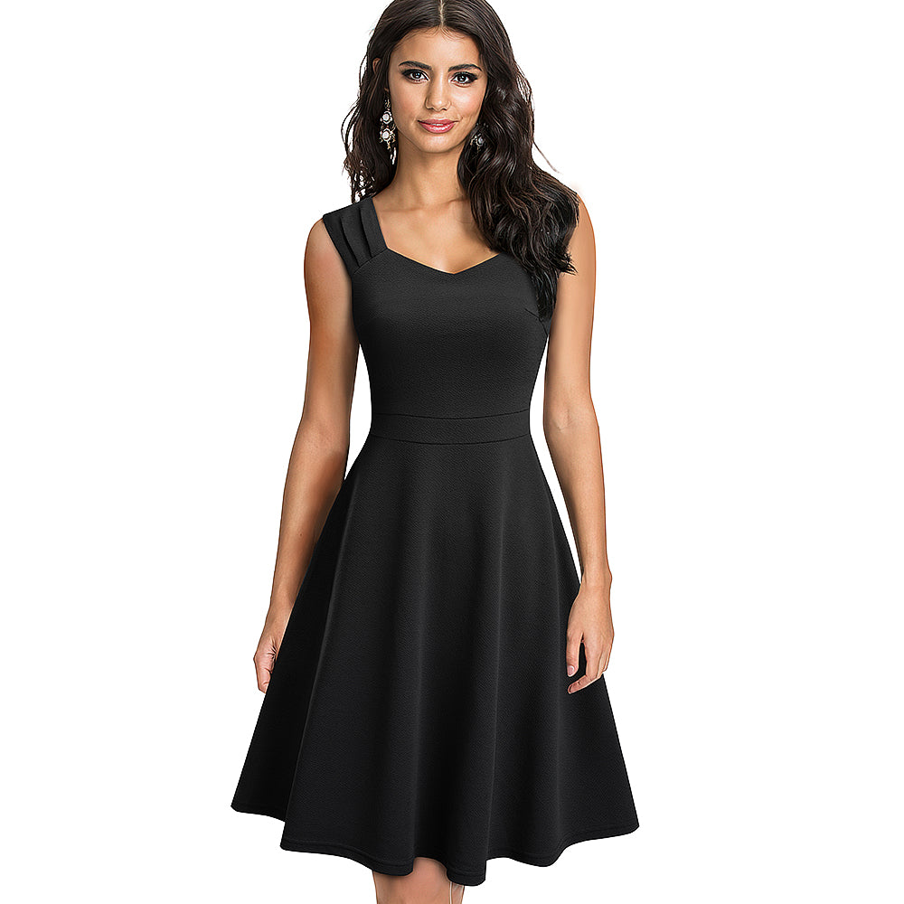 Женское облегающее платье, элегантное платье для дам, короткое платье А-силуэта с пышной юбкой.