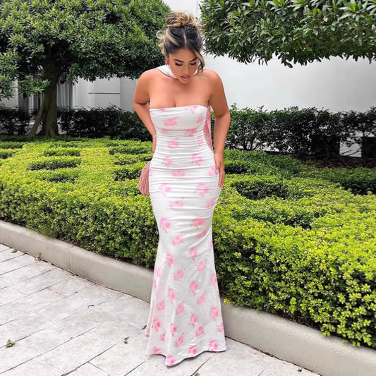 Seraphina Noir Strapless Backless Bodycon Maxi Dress