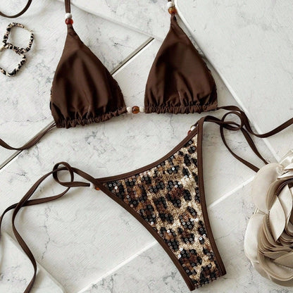 Бикини-купальник в европейском и американском стиле, элегантный для пляжа.