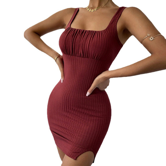 KOCHÉLLE® Velora Signature Strap Knit Bodycon Slit Dress