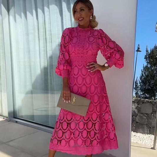 Женское модное длинное платье в стиле пэчворк